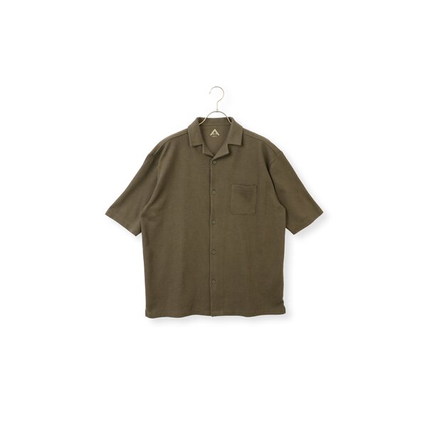AOYAMA 【洋服の青山】らくリッチ ワッフル開襟シャツ 半袖 メンズ 春