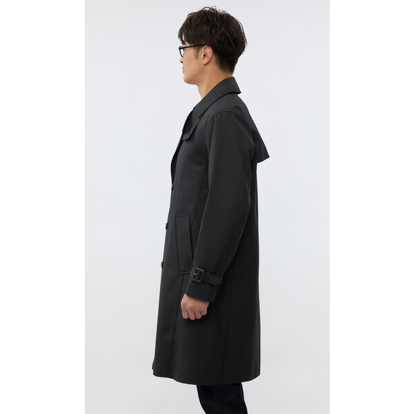 AOYAMA 【洋服の青山】ダブルトレンチコート メンズ 秋冬用 ブラック