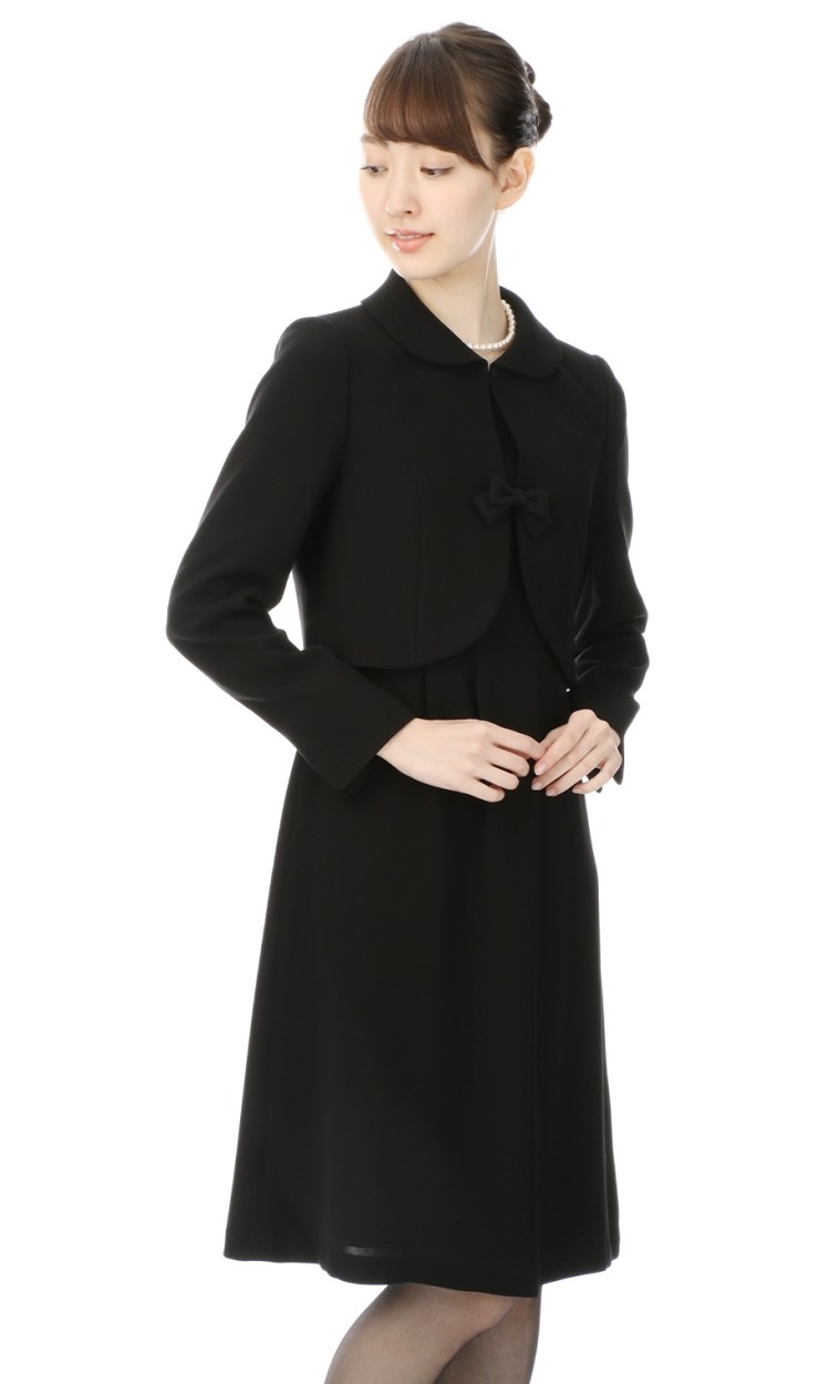 AOYAMA 【洋服の青山】オールシーズン用 ブラック系 ノーカラー