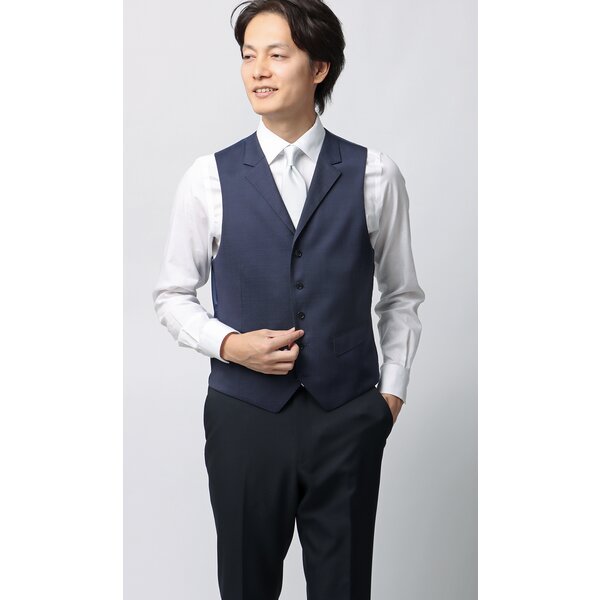 AOYAMA 【洋服の青山】襟付き ジレ ベスト だけ メンズ 春夏秋冬