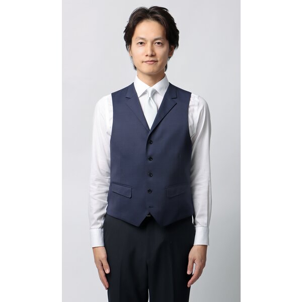AOYAMA 【洋服の青山】襟付き ジレ ベスト だけ メンズ 春夏秋冬