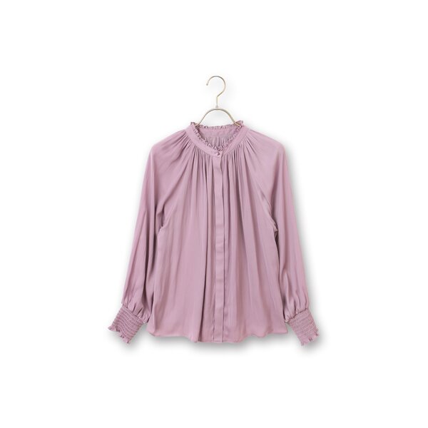 AOYAMA 【洋服の青山】オールシーズン ピンク系 フリル襟ブラウス