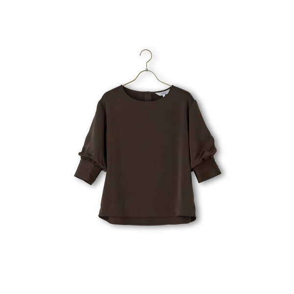 AOYAMA 【洋服の青山】サテンバルーンスリーブブラウス 5分袖