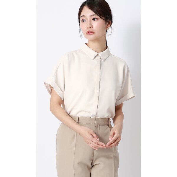 AOYAMA 【洋服の青山】レディース 半袖 夏 シャツカラーブラウス