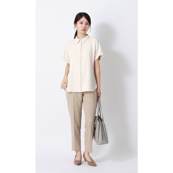 AOYAMA 【洋服の青山】レディース 半袖 夏 シャツカラーブラウス