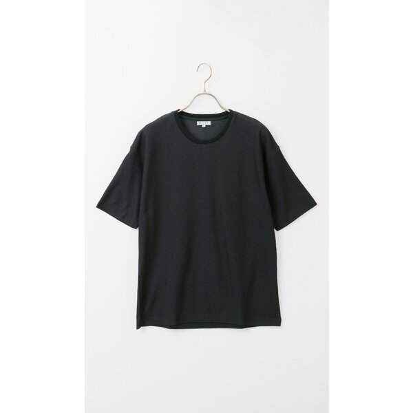AOYAMA 【洋服の青山】Tシャツ メンズ 春夏用 ブラック 黒 ハニカム