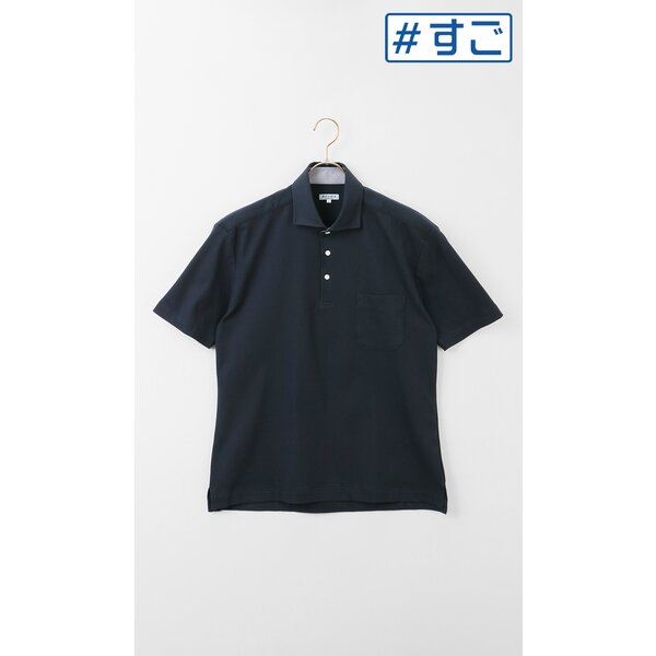 AOYAMA 【洋服の青山】ポロシャツ 半袖 メンズ 春夏 ネイビー 紺