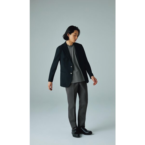 美品エストネーション ストレッチ 銀ボタン 紺ブレザー 46 紺ブレ ジャケット AOYAMA 【洋服の青山】縦横ストレッチ 洗える メタルボタンブレザー