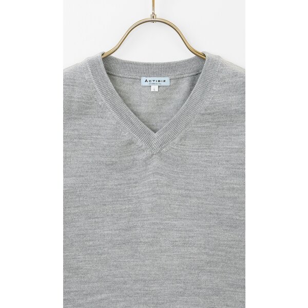 AOYAMA 【洋服の青山】毛玉になりにくい ウール100% Vネックニット
