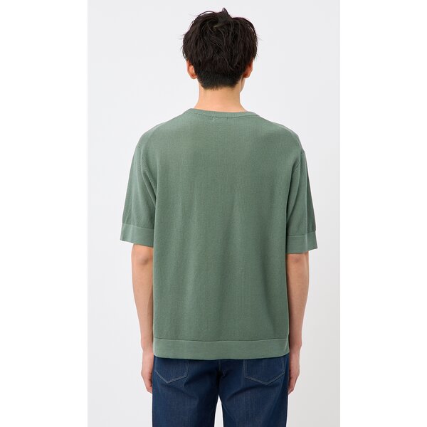 45R Tシャツ カットソー ニット　半袖 コットン　グリーン　L ackn5303-61_3.jpg