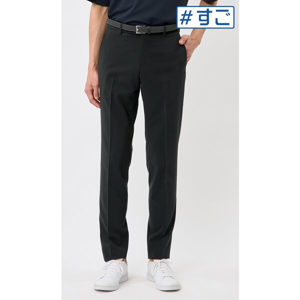 AOYAMA 【洋服の青山】スラックス メンズ スリム 春夏 ブラック 黒
