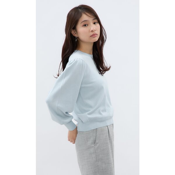 AOYAMA 【洋服の青山】ラメニット パフスリーブ レディース 春夏秋冬