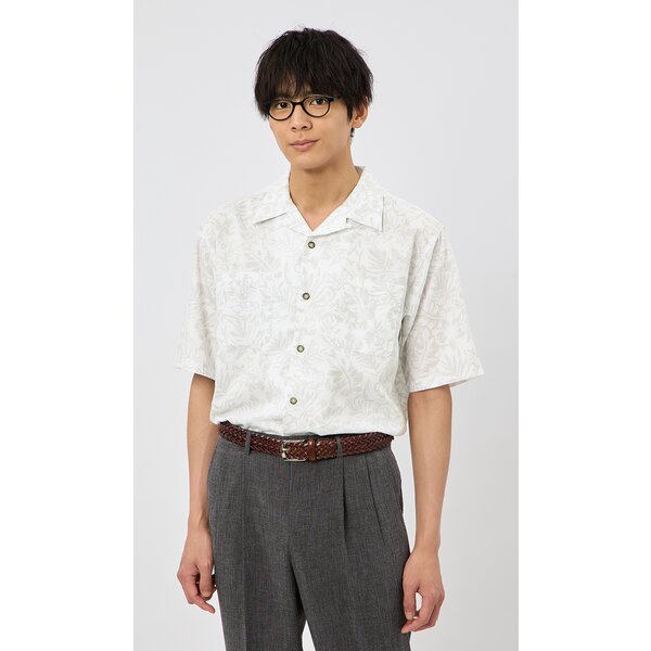 AOYAMA 【洋服の青山】カジュアルシャツ 半袖 メンズ 盛夏 ホワイト 白