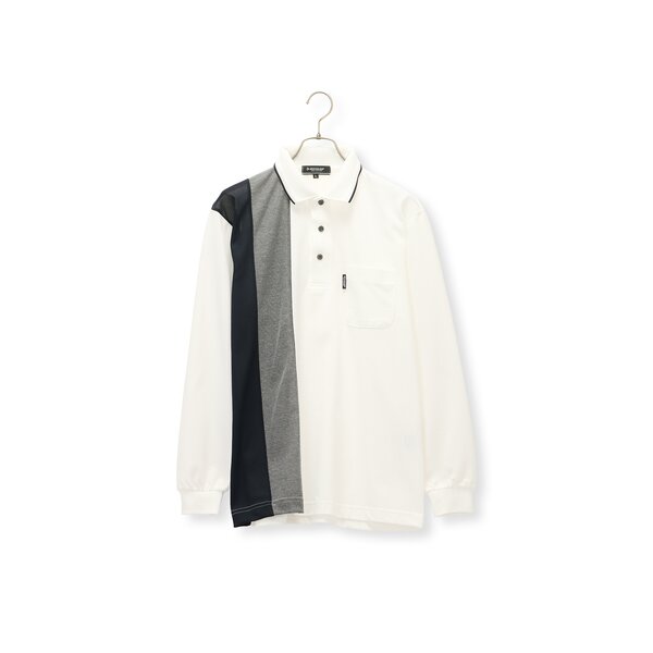 AOYAMA 【洋服の青山】日本製 縦切替ポロシャツ メンズ 春夏 秋冬