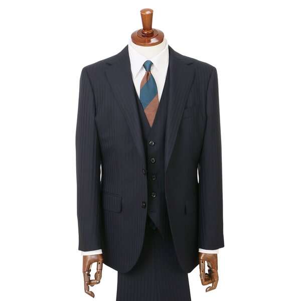 AOYAMA 【洋服の青山】ネイビー系スリーピース スーツ メンズ スリム