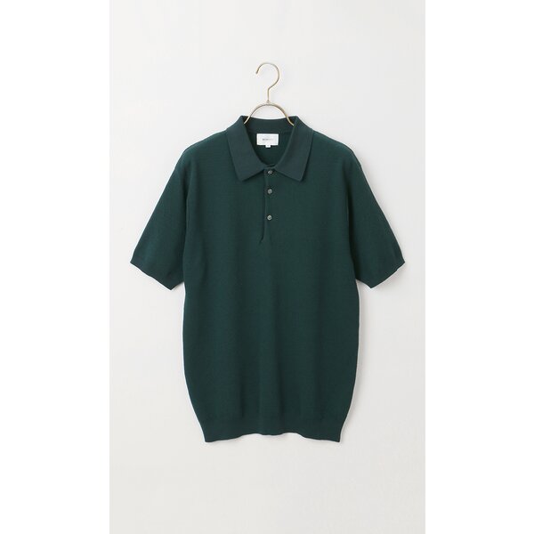 AOYAMA 【洋服の青山】ニットポロシャツ 半袖 メンズ 春夏用 グリーン