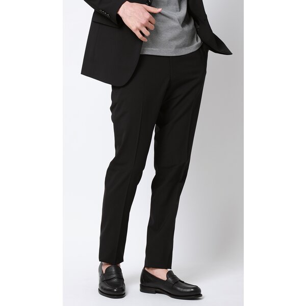 AOYAMA 【洋服の青山】テーパードパンツ メンズ 春夏 ブラック 黒無地