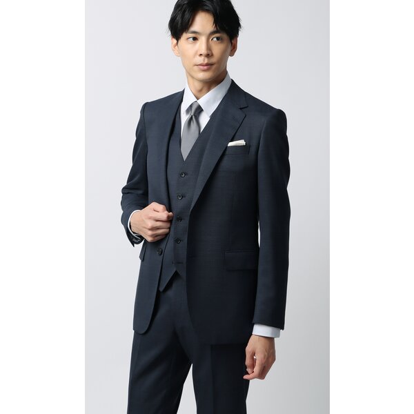 AOYAMA 【洋服の青山】3ピース スーツ メンズ スリム 秋冬 ネイビー 紺