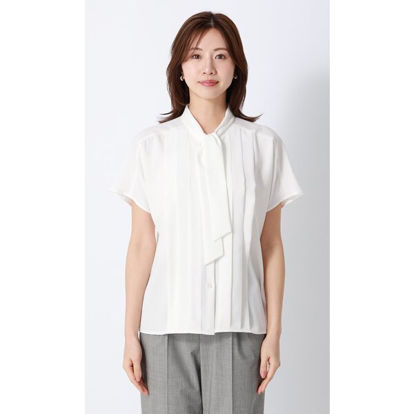 AOYAMA 【洋服の青山】涼しい ボウタイ ドルマンスリーブブラウス