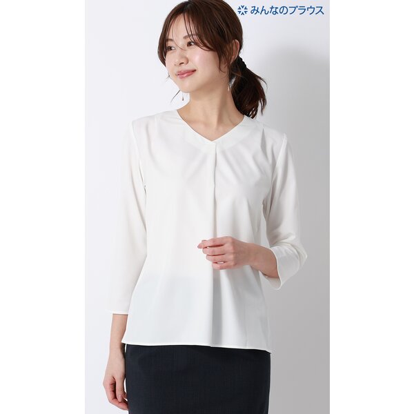 AOYAMA 【洋服の青山】みんなのブラウス 2wayストレッチ ブラウス 七分