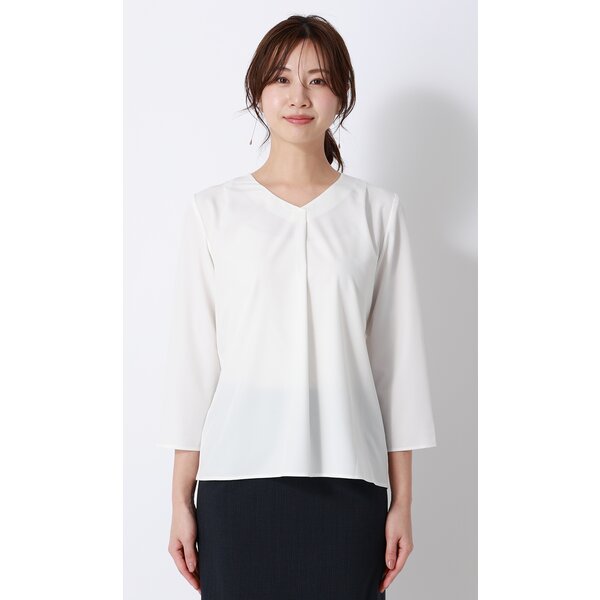 AOYAMA 【洋服の青山】みんなのブラウス 2wayストレッチ ブラウス 七分