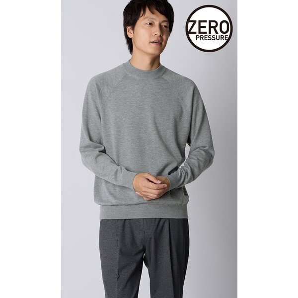 未使用　アルチビオ　ニット　セーター　ウール　モックネック　グレー AOYAMA 【洋服の青山】モックネック ニット 長袖 メンズ 秋冬 春夏
