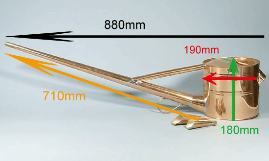 如雨露：銅製竿長盆栽如雨露 6号（5.2L）*資材 90220-6 ジョーロ じょ