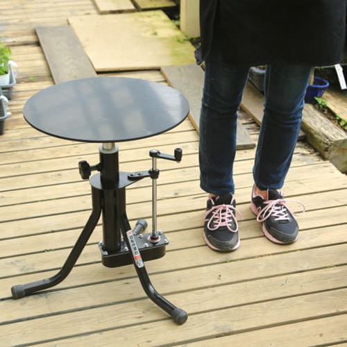 作業台：八木光手動式手入れ作業台 B型 (天板ゴム張り) 50cm *資材