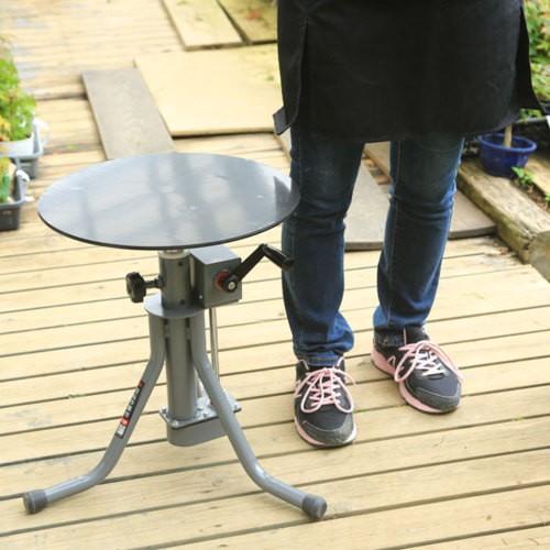 作業台：八木光手動式手入れ作業台 A型 40cm (天板ゴム張り)* *資材