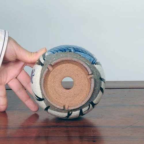 信楽焼：粉引絵付鉢（千鳥）11.5cm* 資材 : 遊恵盆栽 Yahoo!店 - 通販