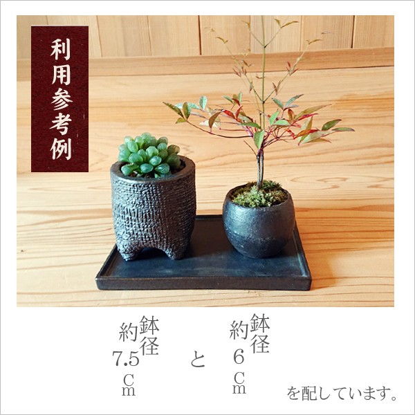 資材：陶器製 長方水盤（角皿） 18ｃｍ* : h1544 : 遊恵盆栽 Yahoo!店 - 通販 - Yahoo!ショッピング