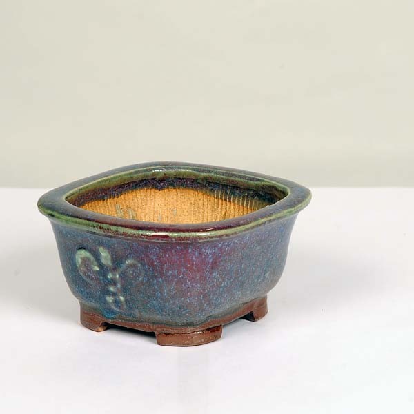 虹泉　盆栽鉢　小品　ミニ 楽天市場】盆栽鉢 平安虹泉 小鉢 長辺 約9cm 丸鉢 泥物 現品 新品 送料
