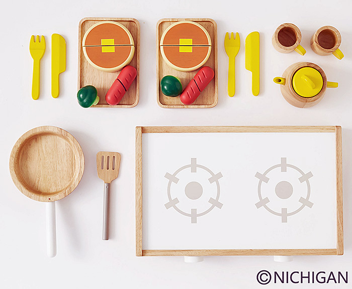 NICHIGAN（ニチガン） おままごとセット木製 ままごと 木のおもちゃ 3