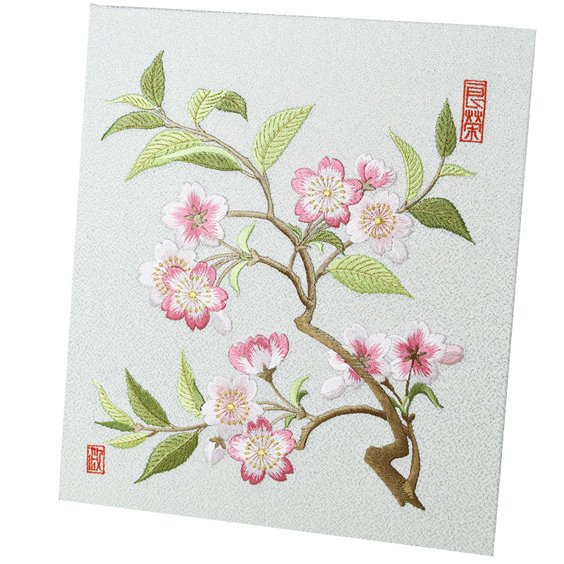 インテリア 刺繍 京都 色紙 和 花 四季 プレゼント 母の日 誕生日 新築