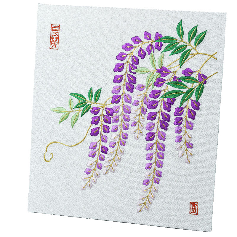 色紙 刺繍 アート メッセージ 額入り インテリア インテリア 刺繍 京都 色紙 和 花 四季 プレゼント 母の日 誕生日 新築