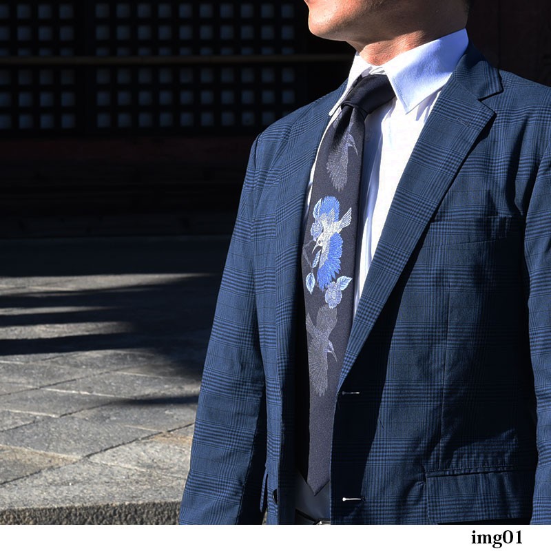 ネクタイ ブランド 西陣織 京都 日本製 最高級品 カワセミ 鳥 シルク 