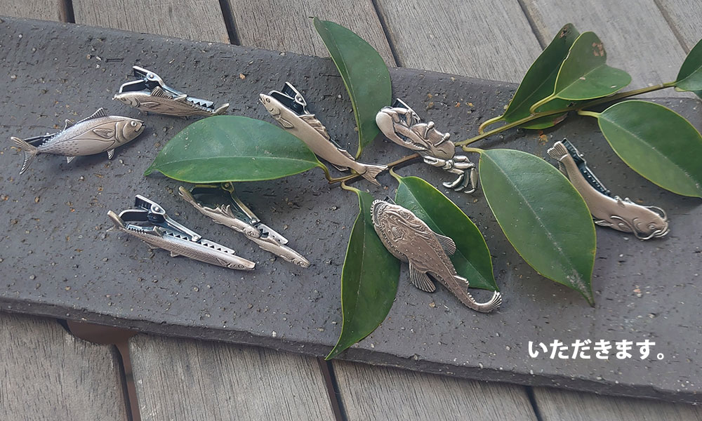 ネクタイピン/タイバー/シルバー/ゴールド/日本製/魚/さかな/漁師/板前