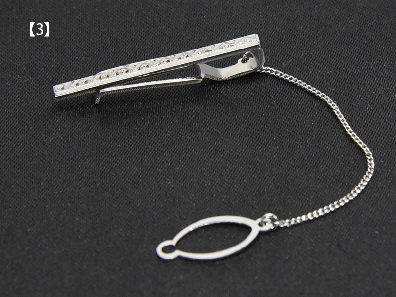 ネクタイピン メンズ シルバー ボタン掛け ショート ギフト プレゼント