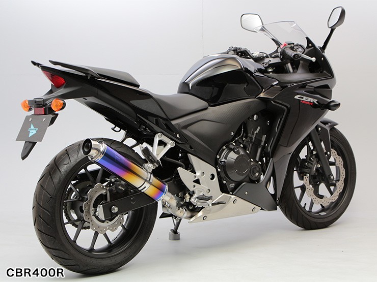 【アウトレット】【返品交換不可】CBR400R('13.4〜'16.2) 400X('13.6〜'16.2) hi-POWER SPORTS  スリップオンマフラー TYPE R チタングラデーション MUF_ 040CRB_