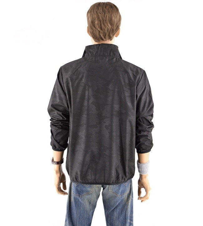 軽量 オリジナル 刺繍 薄手 スタンドジャケット メンズ ワンポイント ブルゾン ソフトシェル スタンドネック 通気性 撥水性 和柄 黒 ブラック アマビエ あまびえ｜y-fit｜16