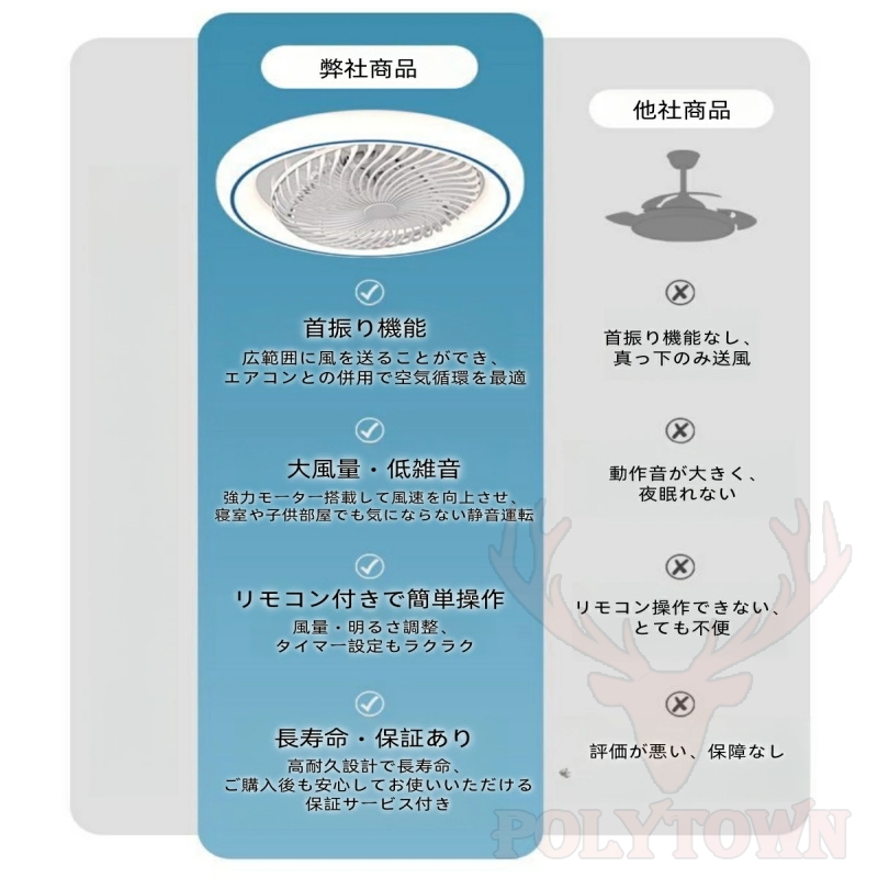 シーリングファンライト LED 6~12畳 シーリングファン おしゃれ 北欧