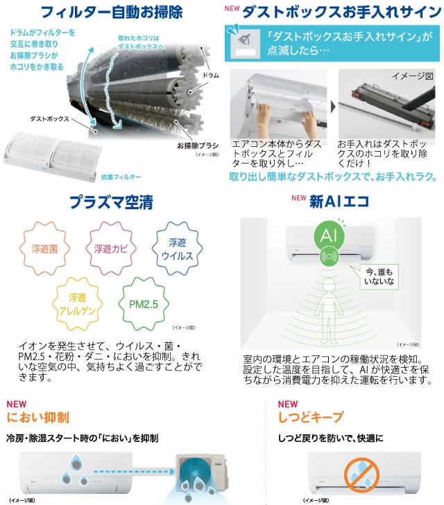 工事費込みセット AXシリーズ ルームエアコン 冷房/暖房：20畳程度