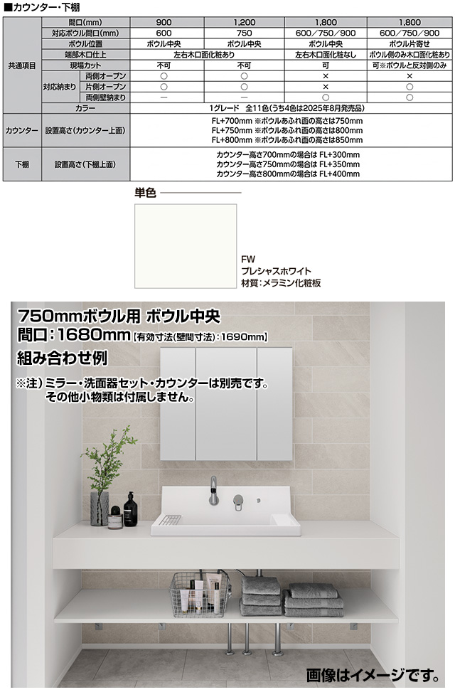 LIXIL（リクシル） カスタム バニティ 洗面化粧台部材 LIXIL CST-580NL