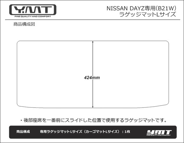 YMT 日産 デイズ DAYZ ラゲッジマットLサイズ（カーゴマットL