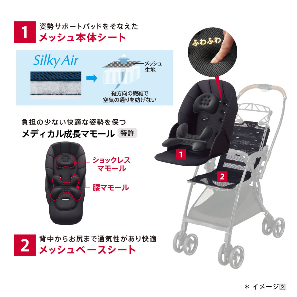 美品 2024年購入 Aprica LUXUNA ラクーナクッション AG アップリカ ベビーカー ラクーナクッションAG 2024年モデル