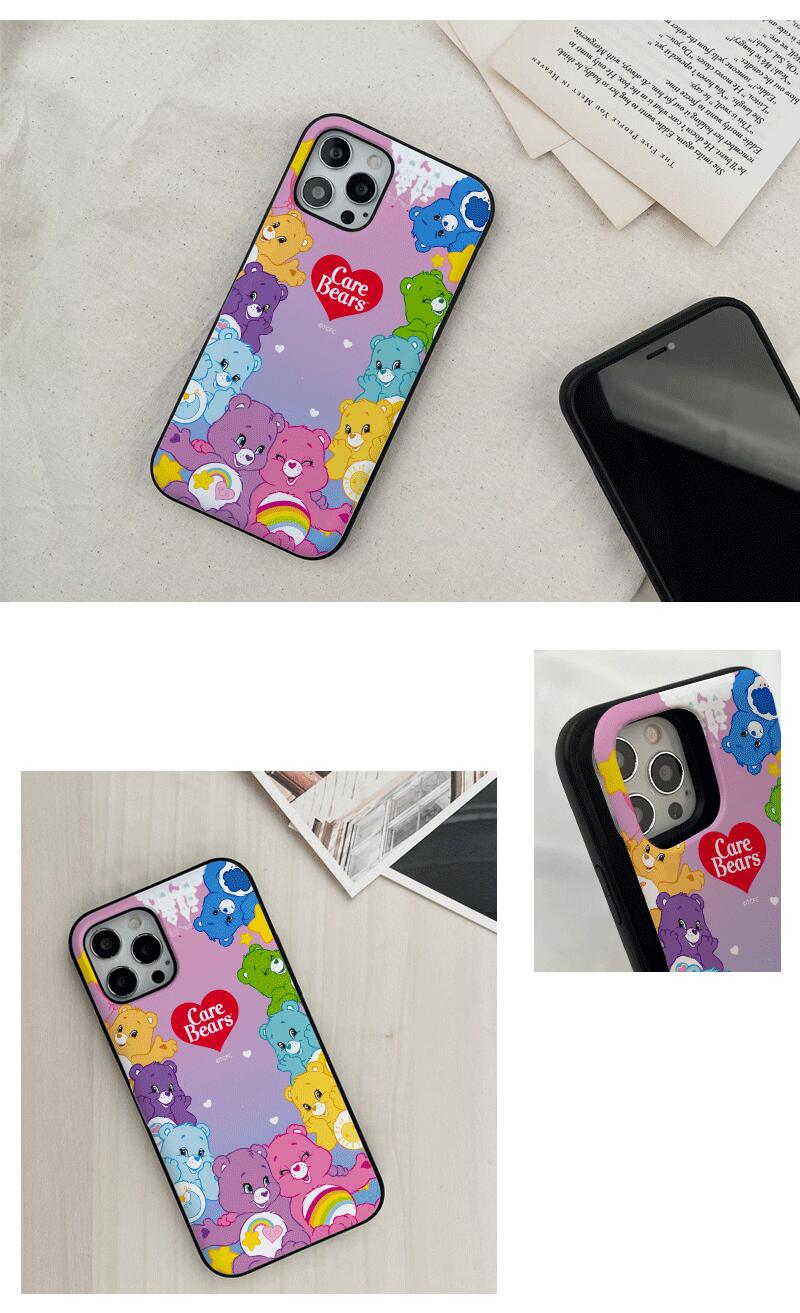 CQ ケアベア パターン iPhone Galaxy MAGNETIC CARD DOOR BUMPER ケース カバー スマホケース｜y-riashop｜02