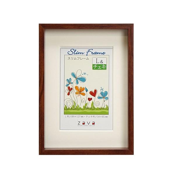 フォトフレーム L判＆チェキサイズ 兼用 ブラウン・ナチュラル