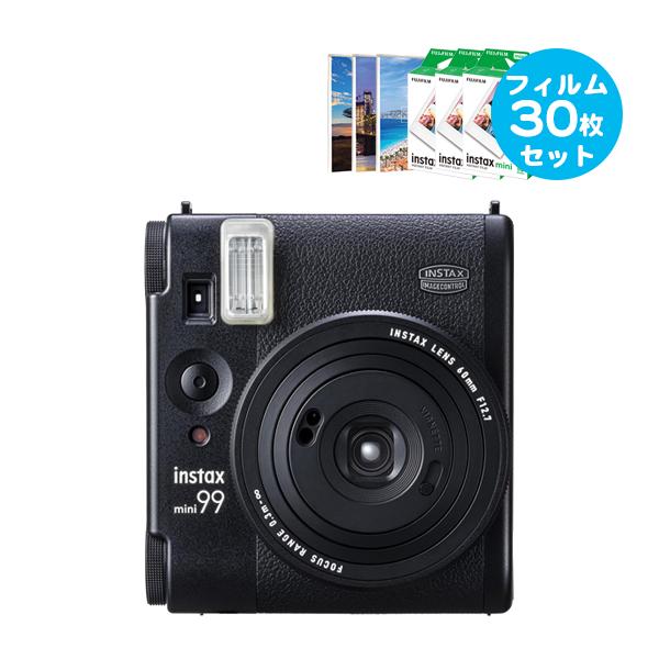 チェキ instax mini 99 ブラック シルバー 本体 & フイルム30枚 プチ