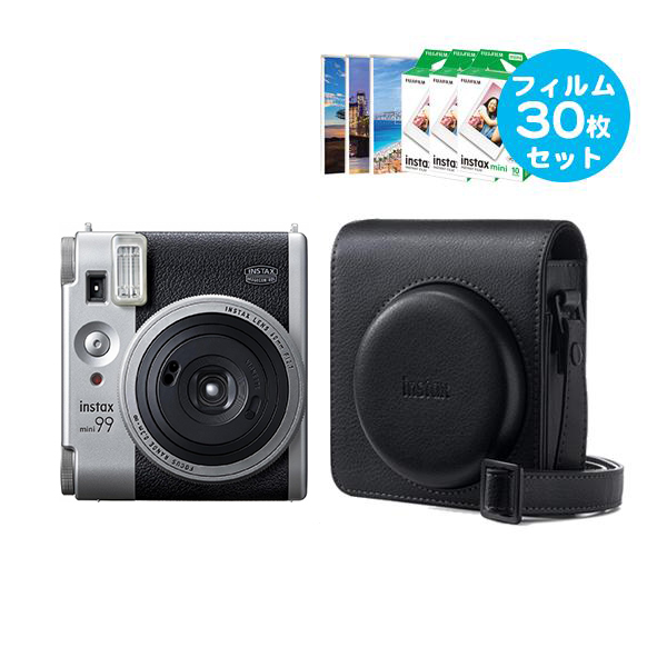 チェキ instax mini 99 ブラック シルバー 本体&フイルム30枚&専用