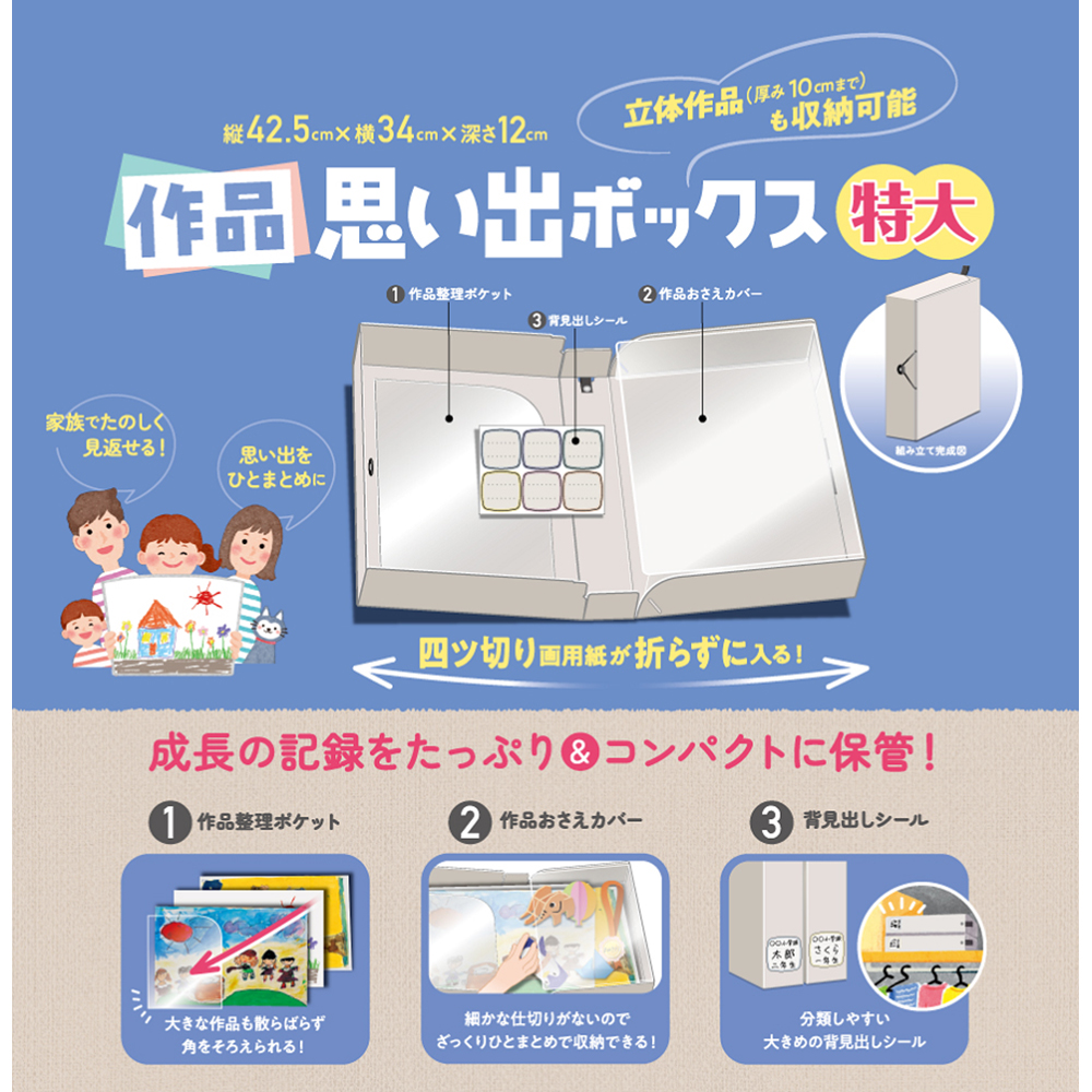サクラクレパス 作品思い出ボックス 特大 ホワイト TFX-LL#50 作品収納